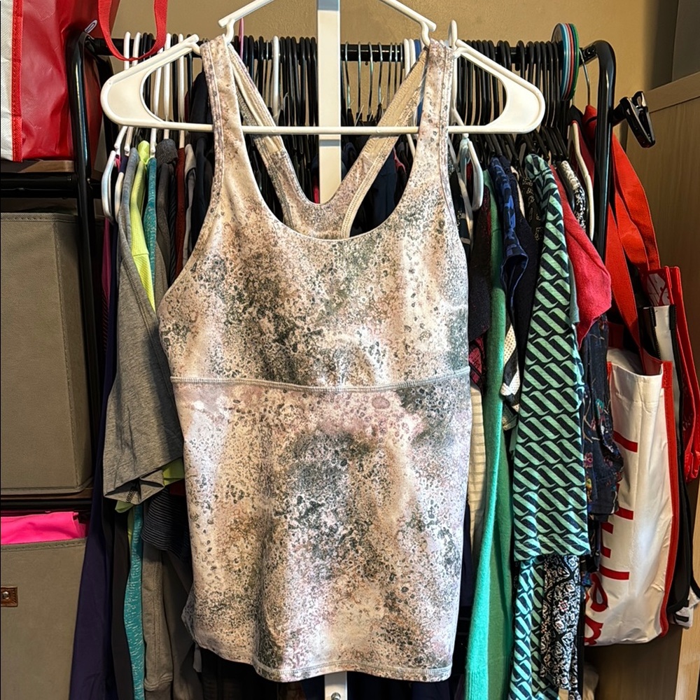 Lululemon Crossback Tank Top Sz 8 Sugar Crush Multi Silver Fox Grey Purple 810